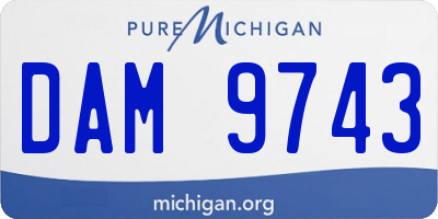 MI license plate DAM9743