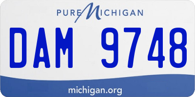 MI license plate DAM9748