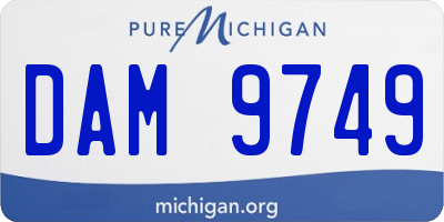 MI license plate DAM9749