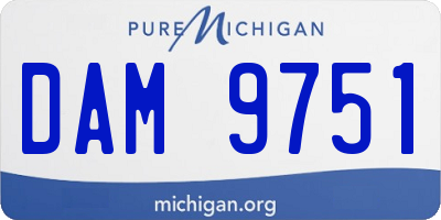 MI license plate DAM9751