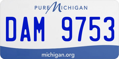 MI license plate DAM9753