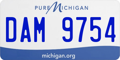 MI license plate DAM9754