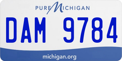 MI license plate DAM9784