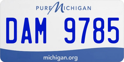 MI license plate DAM9785