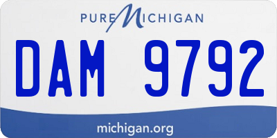 MI license plate DAM9792