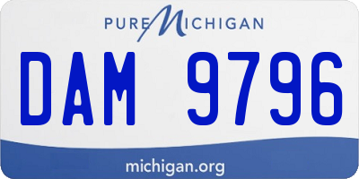 MI license plate DAM9796
