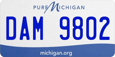 MI license plate DAM9802