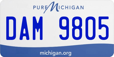 MI license plate DAM9805