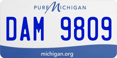 MI license plate DAM9809