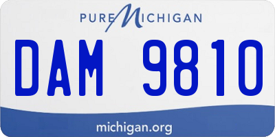 MI license plate DAM9810
