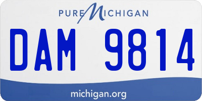 MI license plate DAM9814