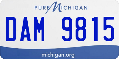 MI license plate DAM9815
