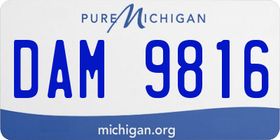 MI license plate DAM9816