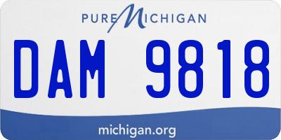 MI license plate DAM9818