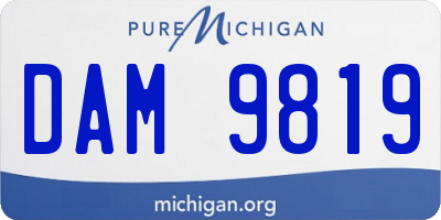 MI license plate DAM9819