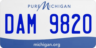 MI license plate DAM9820