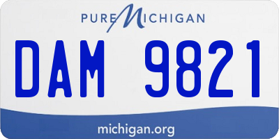 MI license plate DAM9821