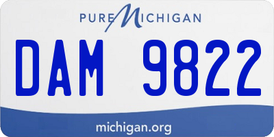 MI license plate DAM9822