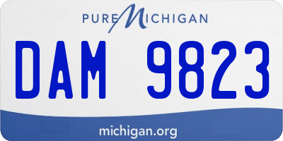 MI license plate DAM9823