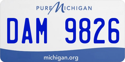 MI license plate DAM9826