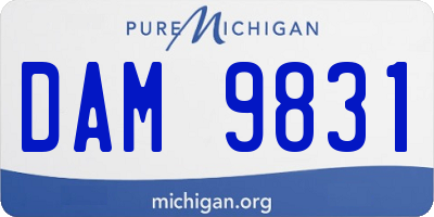 MI license plate DAM9831
