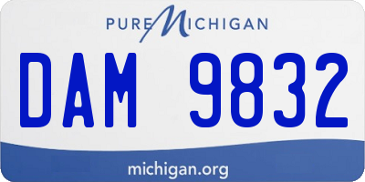 MI license plate DAM9832