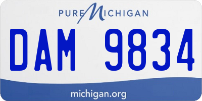 MI license plate DAM9834