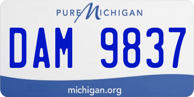 MI license plate DAM9837
