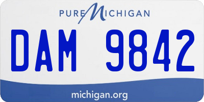 MI license plate DAM9842