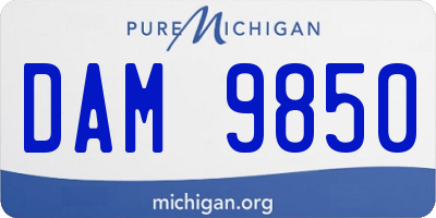 MI license plate DAM9850