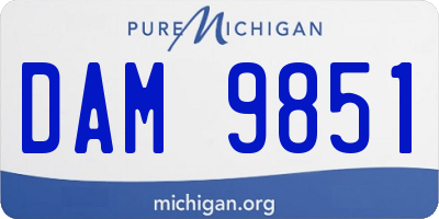 MI license plate DAM9851