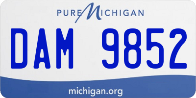 MI license plate DAM9852