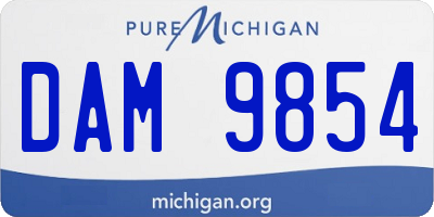 MI license plate DAM9854