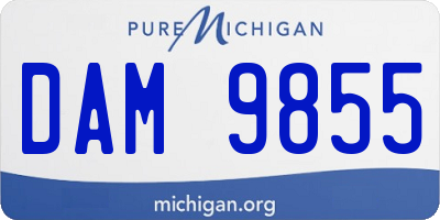 MI license plate DAM9855