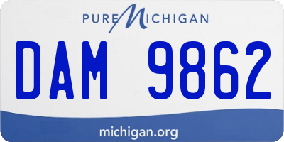 MI license plate DAM9862