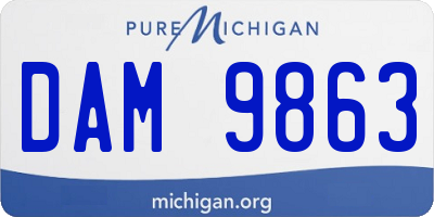 MI license plate DAM9863