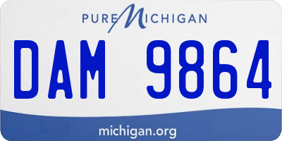 MI license plate DAM9864