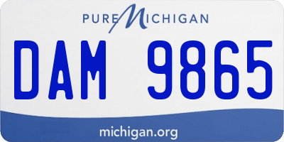 MI license plate DAM9865