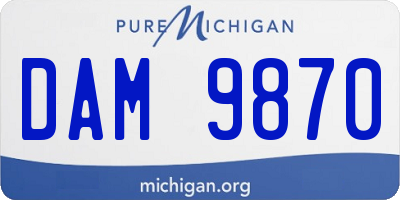 MI license plate DAM9870