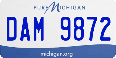 MI license plate DAM9872