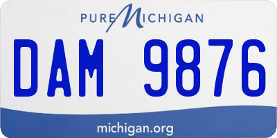 MI license plate DAM9876