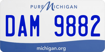 MI license plate DAM9882