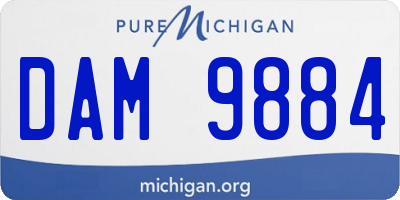 MI license plate DAM9884