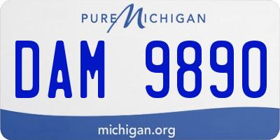 MI license plate DAM9890