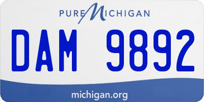 MI license plate DAM9892