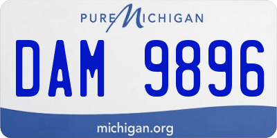 MI license plate DAM9896
