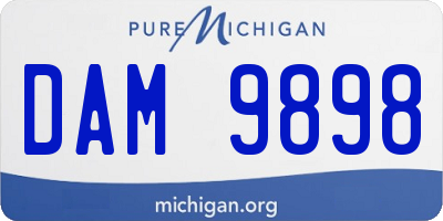 MI license plate DAM9898