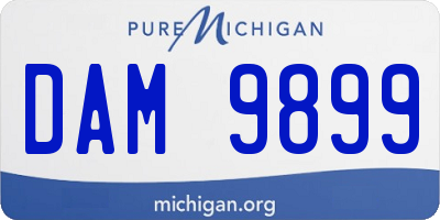 MI license plate DAM9899