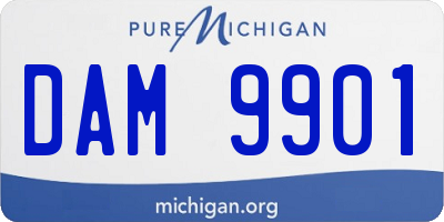 MI license plate DAM9901