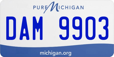 MI license plate DAM9903
